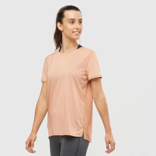 Coral Salomon Outline Summer Short Sleeve Women's T-Shirts | PH 89752H